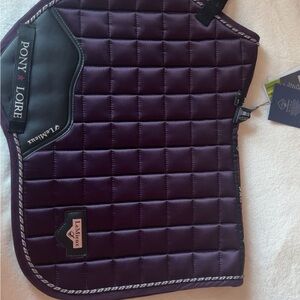 LeMieux Purple Pony Saddle Pad, ear bonnet, and polo wraps